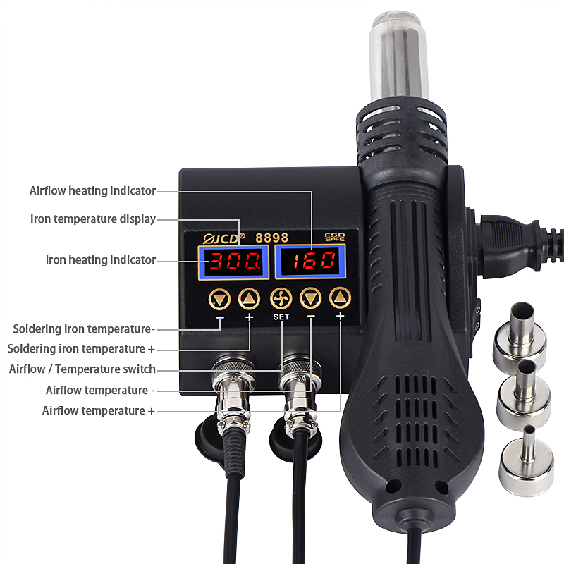 2 in 1 750W Hot Air Gun LCD Di - Hot Air Station 858 评论和价格