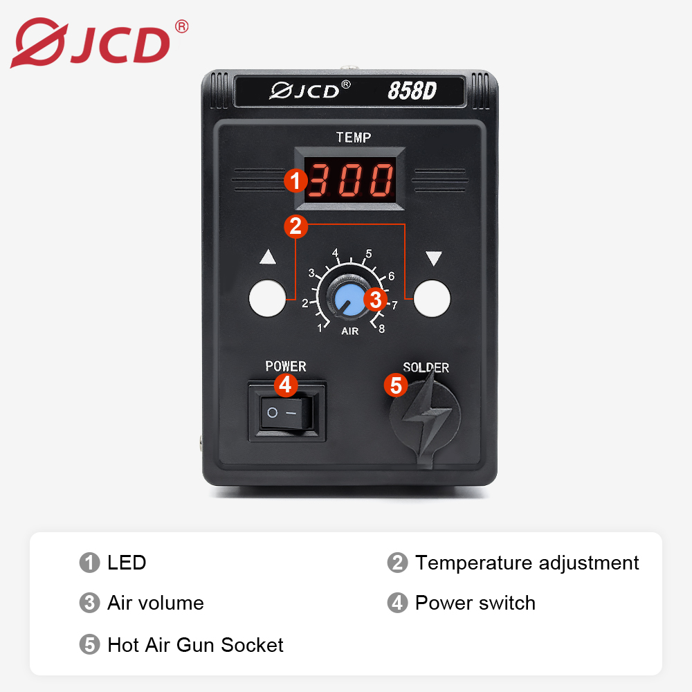 JCD Hot Air Gun 858D BGA Rewor - Hot Air Station 858 评论和价格
