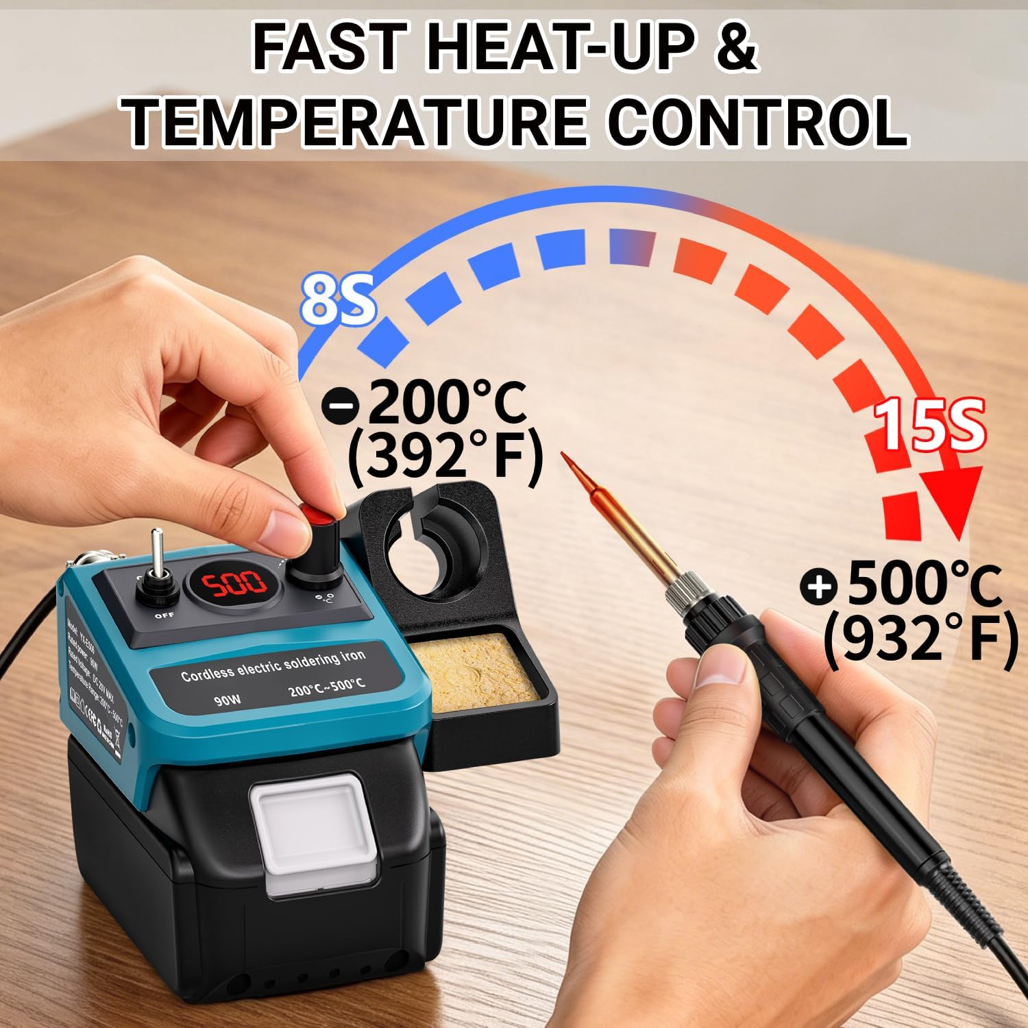 90W LED Digital Cordless Solde - Electronics Repair Kit 评论和价格